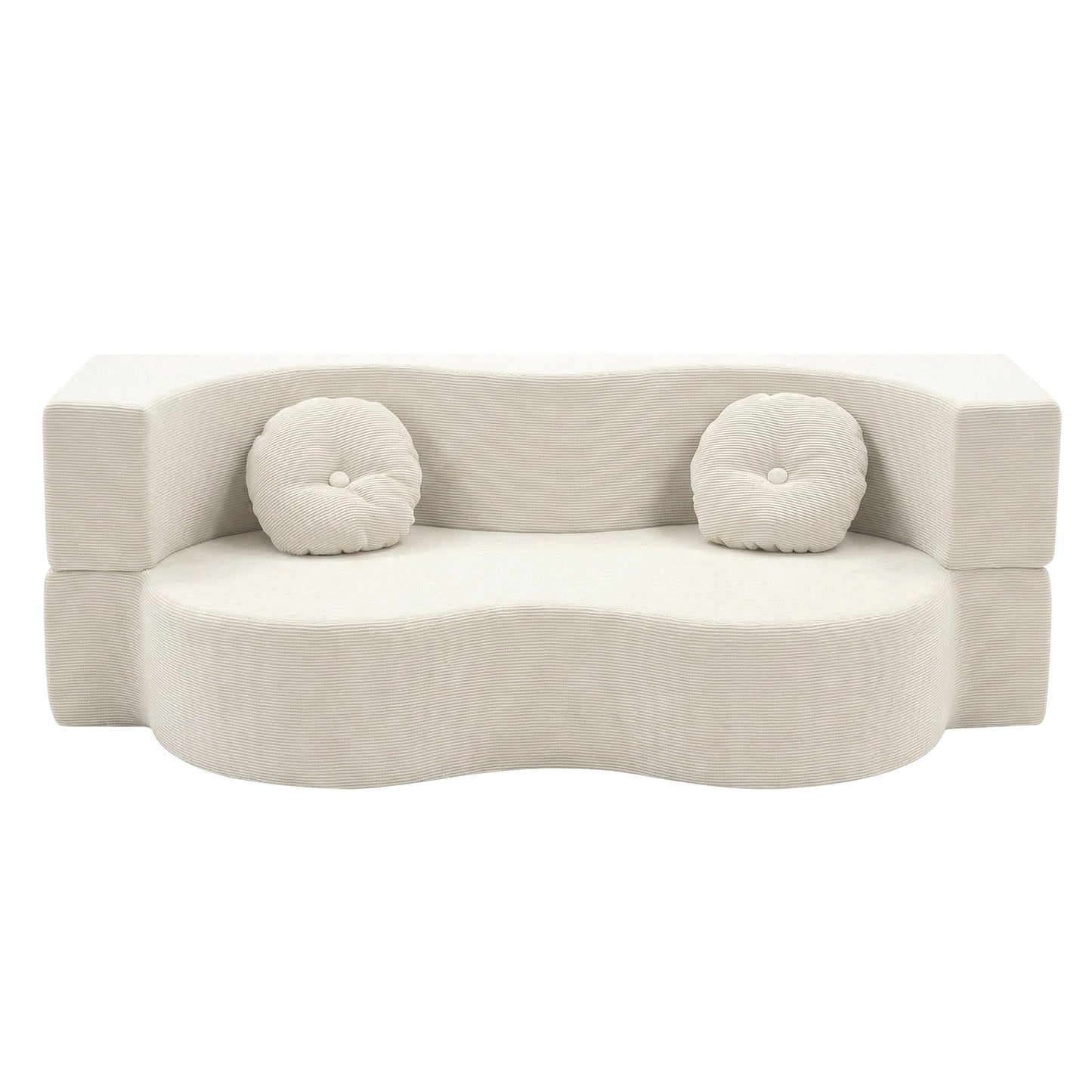 Artiss Folding Sofa Bed Floor Couch 2-in-1 Convertible Futon Loveseat Beige