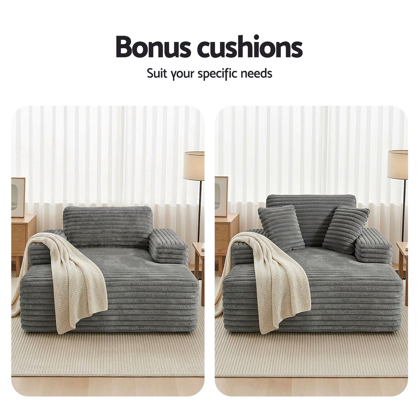 Artiss Sofa Bed Lounge Chair Recliner Couch Reading Chairs Sleeper Cloud Sofas