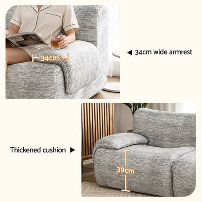 Artiss 2 Seater Sofa Modular Sectional Sofas Couch Bed No Assembly Living Room Grey