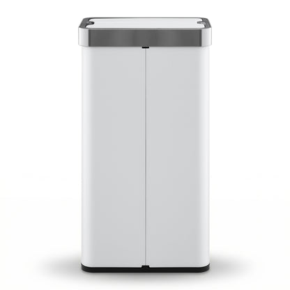 Devanti Rubbish Bin 70L Automatic Sensor Kitchen Bin, Slim Smart Garbage Can Touchless Rectangular with Liner Holder, Fully Closed Lid for Bedroom, Bathroom, Living Room, White