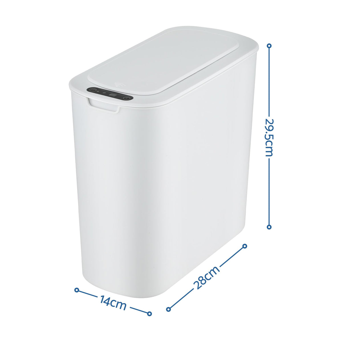 Devanti Automatic Trash Bin with Lid 11L Motion Sensor Kitchen Bin Touchless Garbage Can Modern White Plastic Slim Rubbish Bin with Liner Holder for Kitchen, Home, Office