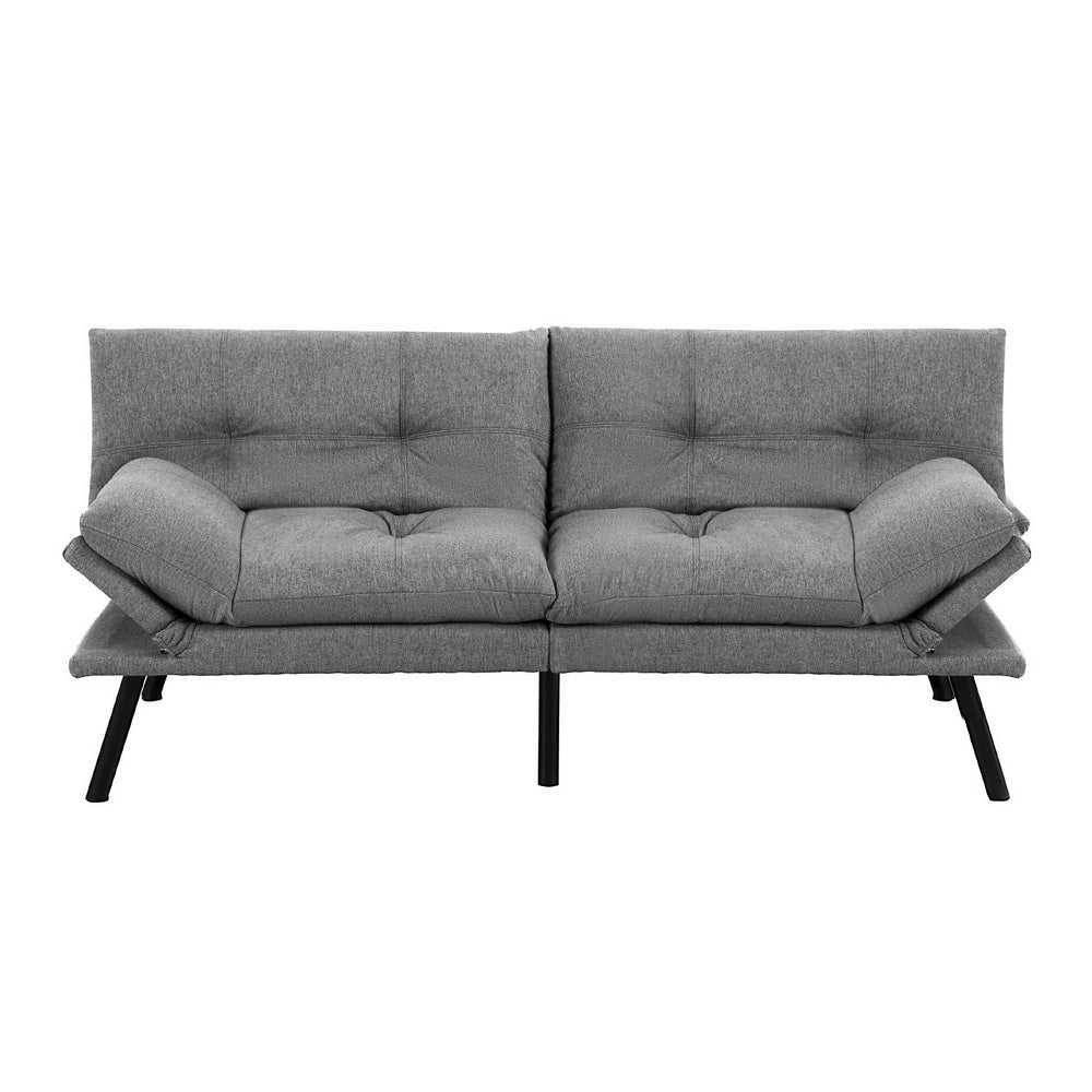 Artiss Sofa Bed Convertible 3 Seater Couch Recliner Lounge Chair Fabric Grey
