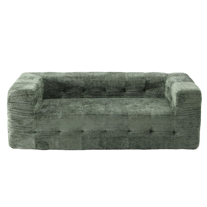 Artiss Comfort Boneless Sofa for Living Room Green Luxury Chenille