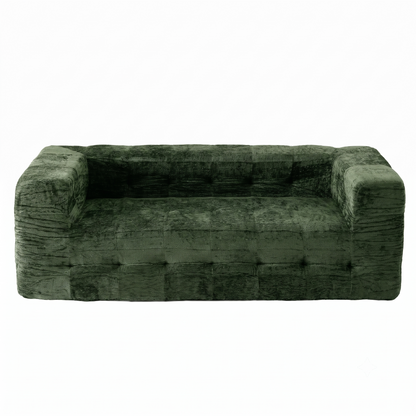 Artiss Comfort Boneless Sofa for Living Room Green Luxury Chenille