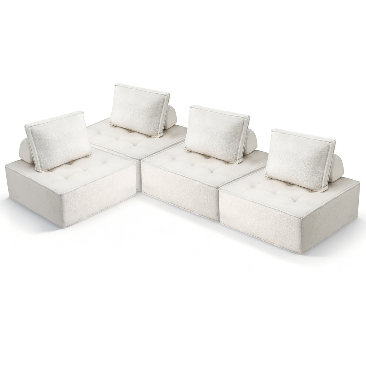 Artiss Floor Sofa Lounge Chair 4 Seater with Pillow