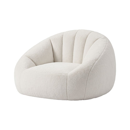 Artiss Single Small Boneless Couch Comfy Bean Bag for Living Room Faux Fur White