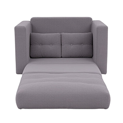 Artiss 2 Seater Corduroy Convertible Sofa Bed Pull Out Boneless Couch Grey