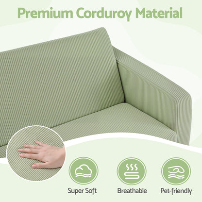 Artiss 2-in-1 Sofa Foam Couch with Side Pocket Light Green