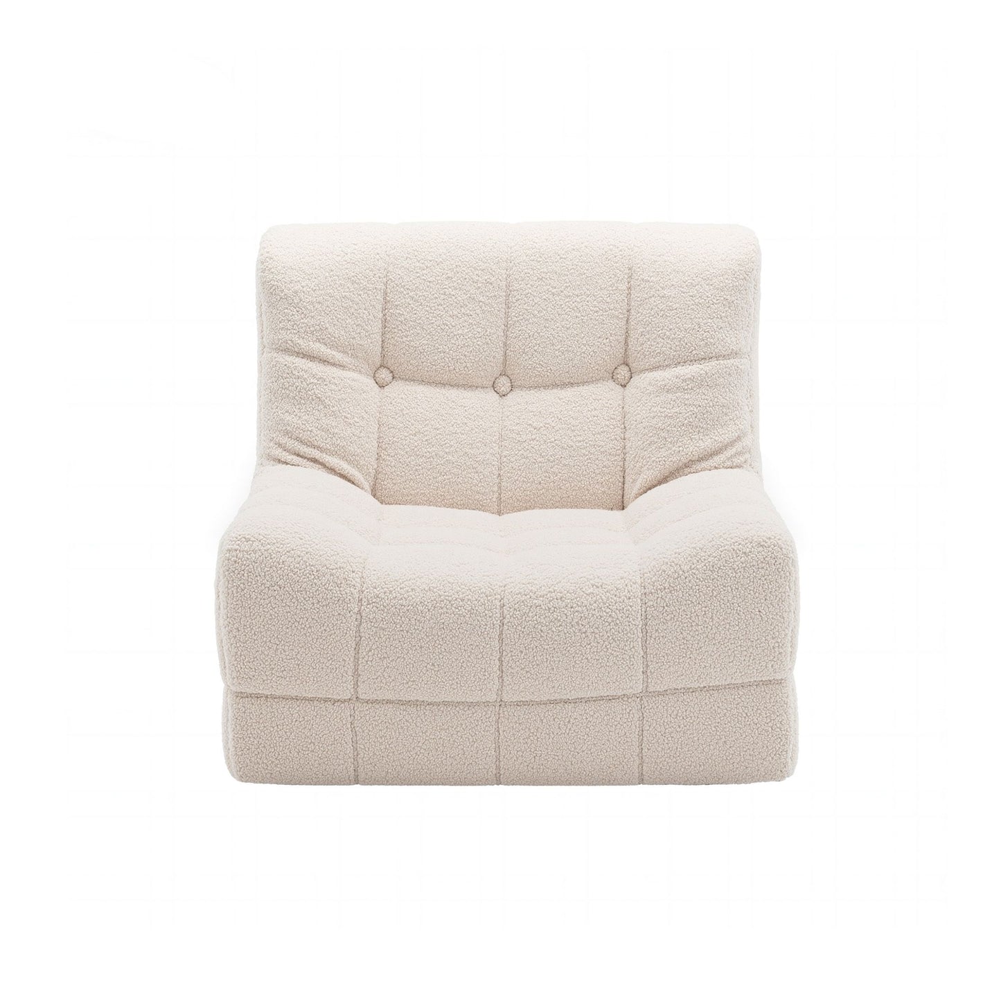Artiss Single Small Boneless Couches for Living Room White Fabric