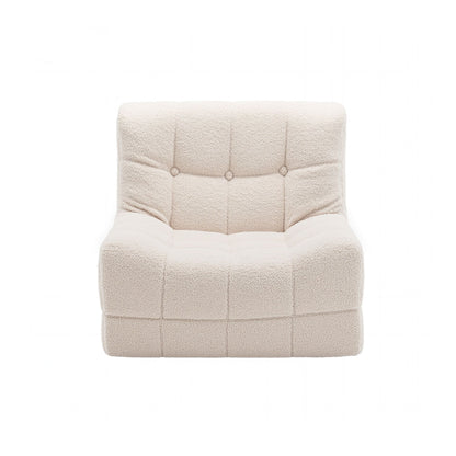 Artiss Single Small Boneless Couches for Living Room White Fabric