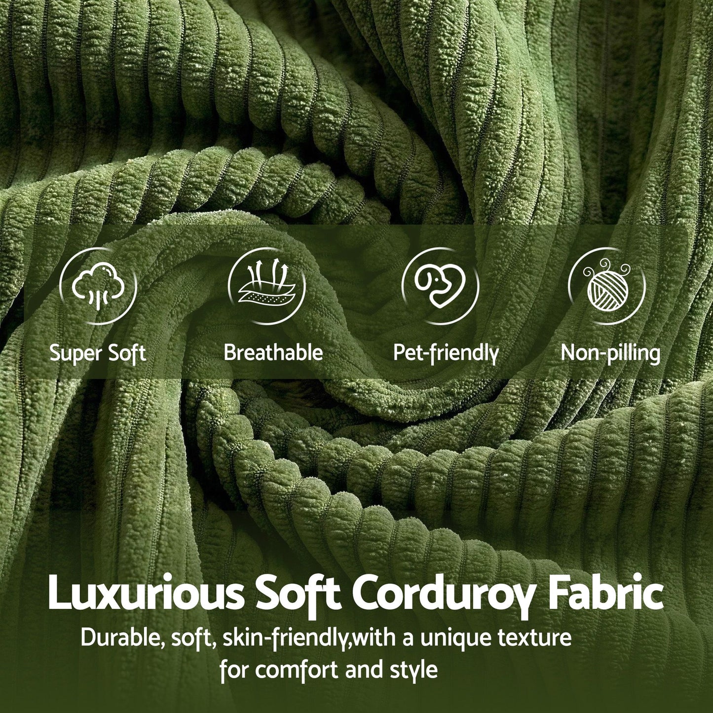 Artiss 300cm Modular Sofa Bed Comfort L-Shaped Sectional Boneless Couch Green
