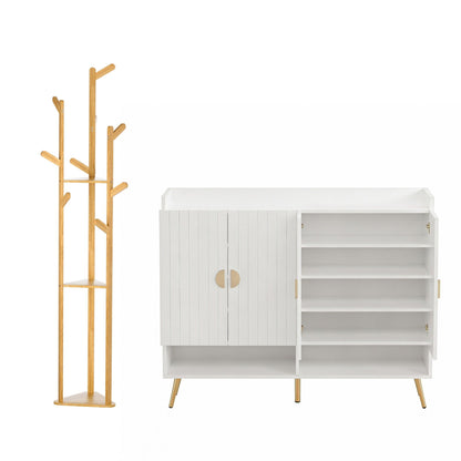 Artiss Shoe Rack Cabinet & Clothes Rack Set Storage Shelf White Pine