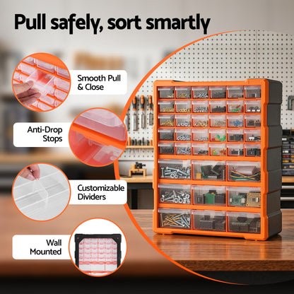 Giantz 39-Drawer Tool Storage Cabinet Anti-Drop Hardware Organizer