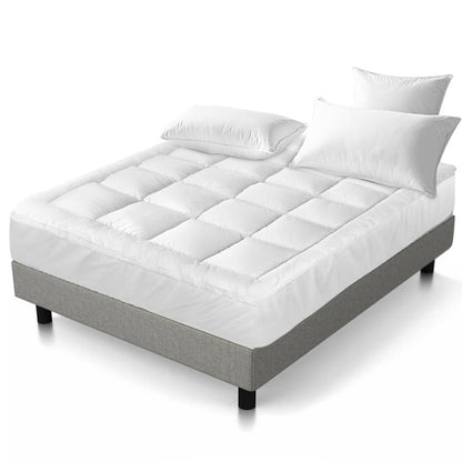 Giselle Bedding 5cm Bamboo Pillowtop Mattress Topper 1000GSM Mattress Pad for Back Pain Relief Washable Breathable Protector with 45cm Deep Pocket Double