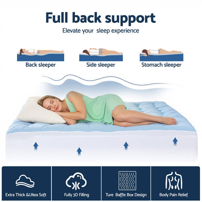 Giselle 5cm Mattress Topper Pillowtop toppers Double-Sided Single