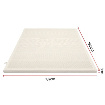 Giselle Bedding Double Latex Mattress Topper 7-Zone Natural Latex Core Breathable 5cm