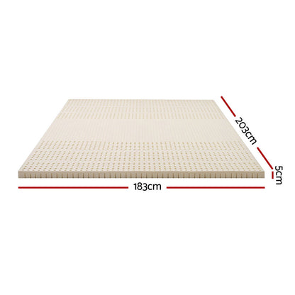 Giselle Bedding Latex Mattress Topper, 5cm Thick Cooling Bed Pad for Side Sleepers Pain Relief, 7 Zone Foldable Mat with Washable Cover for Guest Room Bedroom King