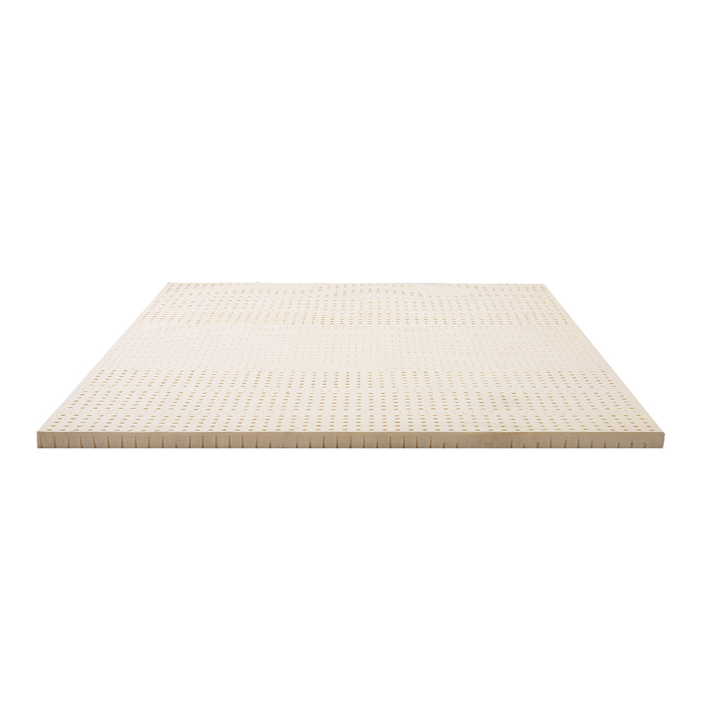 Giselle Bedding Latex Mattress Topper, 5cm Thick Cooling Bed Pad for Side Sleepers Pain Relief, 7 Zone Foldable Mat with Washable Cover for Guest Room Bedroom Queen