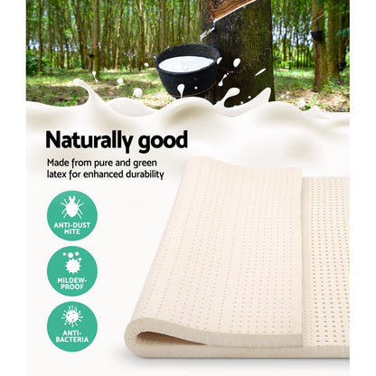 Giselle Bedding Latex Mattress Topper, 5cm Thick Cooling Bed Pad for Side Sleepers Pain Relief, 7 Zone Foldable Mat with Washable Cover for Guest Room Bedroom Queen