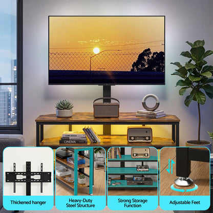 Artiss Corner TV Stand 32-70" w/ Mount LED Lights & Power Outlet Space Saving