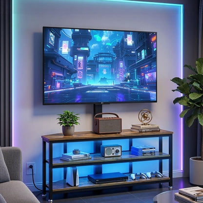 Artiss Corner TV Stand 32-70" w/ Mount LED Lights & Power Outlet Space Saving