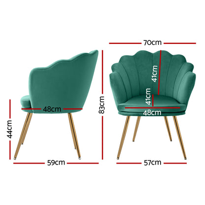 Artiss Armchair Velvet Green Callista