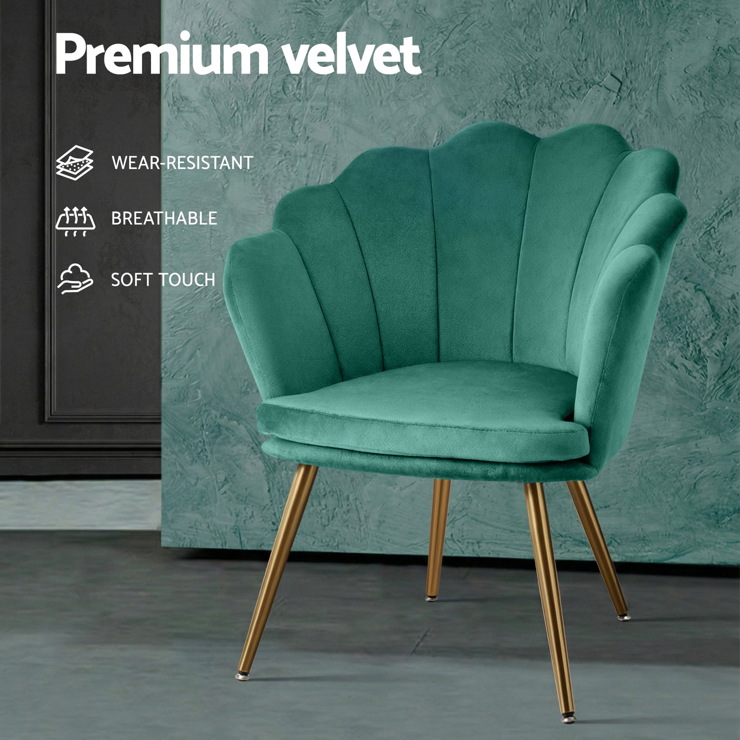 Artiss Armchair Velvet Green Callista
