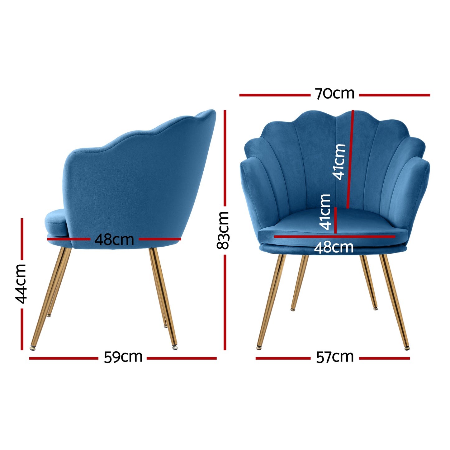 Artiss Armchair Velvet Blue Callista