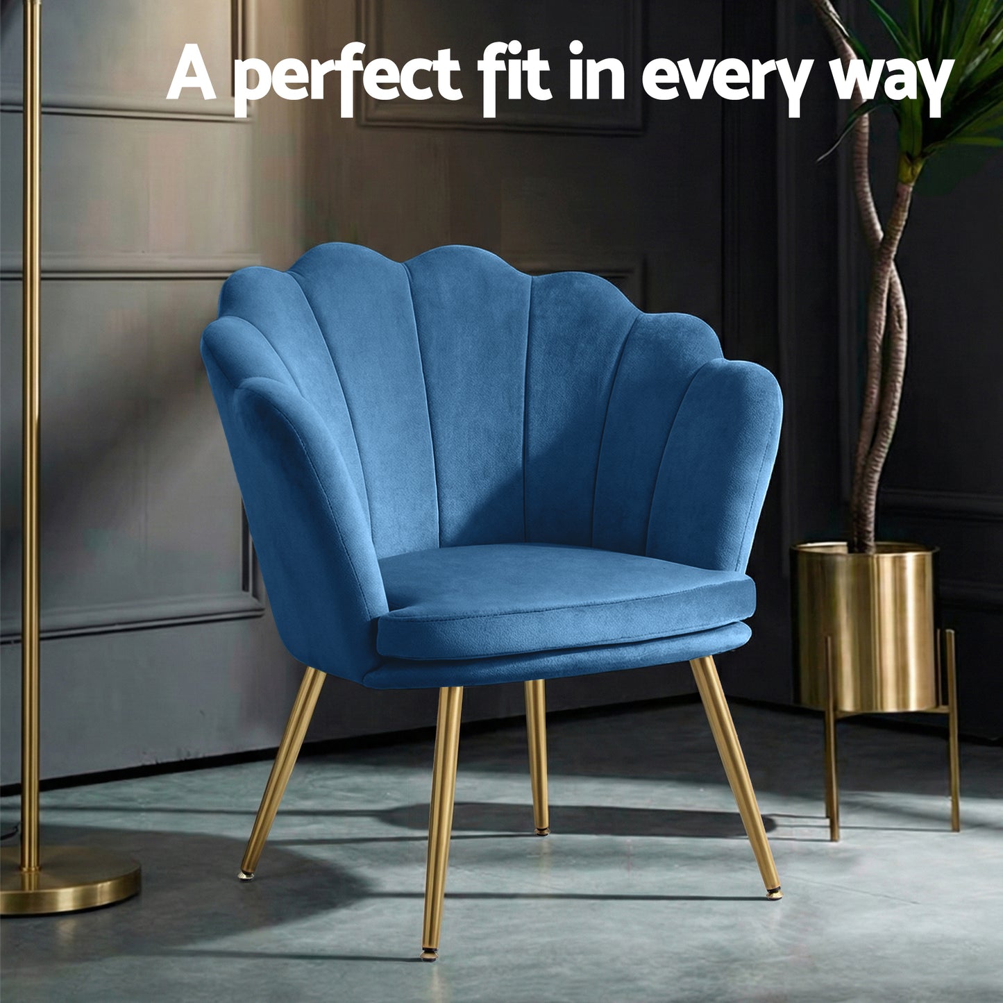 Artiss Armchair Velvet Blue Callista