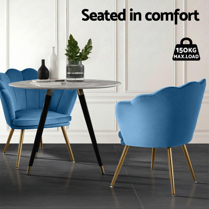 Artiss Armchair Velvet Blue Callista