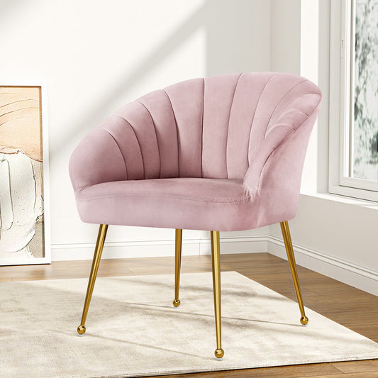 Artiss Armchair Velvet Pink Eloise