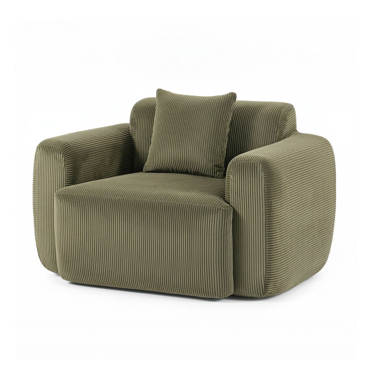 Artiss Compressed Armchair Sofa with Cushion Corduroy No Assembly Green