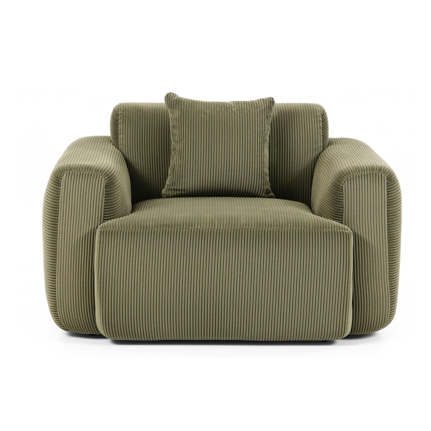 Artiss Compressed Armchair Sofa with Cushion Corduroy No Assembly Green