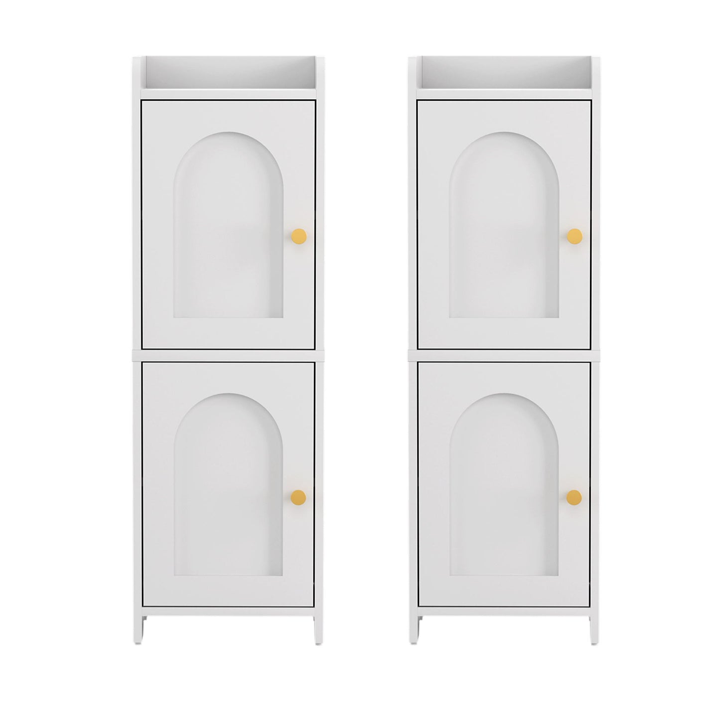 Artiss 2x Bathroom Storage Cabinet 2-Tier Slim Toilet Organizer Adjustable White
