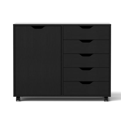 Artiss Mobile Filing Cabinet 5 Drawer with Door Modern Storage Cabinet Printer Stand