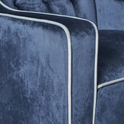 Lara Two Tone Tufted Cobalt New Velvet Club Armchair