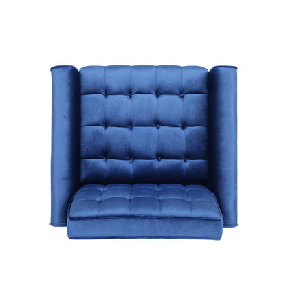 Lewisham Navy Blue Tufted Velvet Armchair
