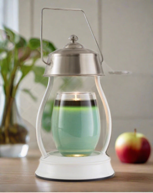 White Nickel Hurricane Lantern