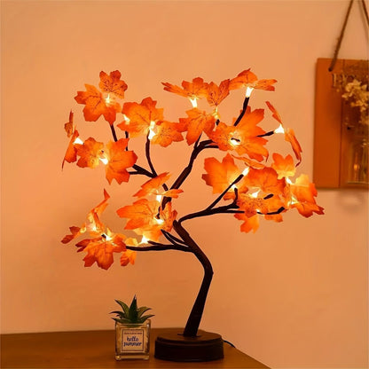 maple leaf lamp, LED table lamp, bendable branch lamp, home decor lamp, festive light, autumn decoration, nightstand lamp, Australian home decor, energy-saving lamp, indoor ambience lighting - maple tree - Size LED-USB