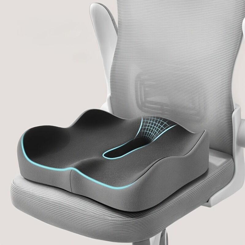 grey+black **Waist Support and Seat Cushion Combo: Scientifically Supports the Back, Breathable and Pressure-Relieving, Comfortable for 8 Hours of Sitting**
