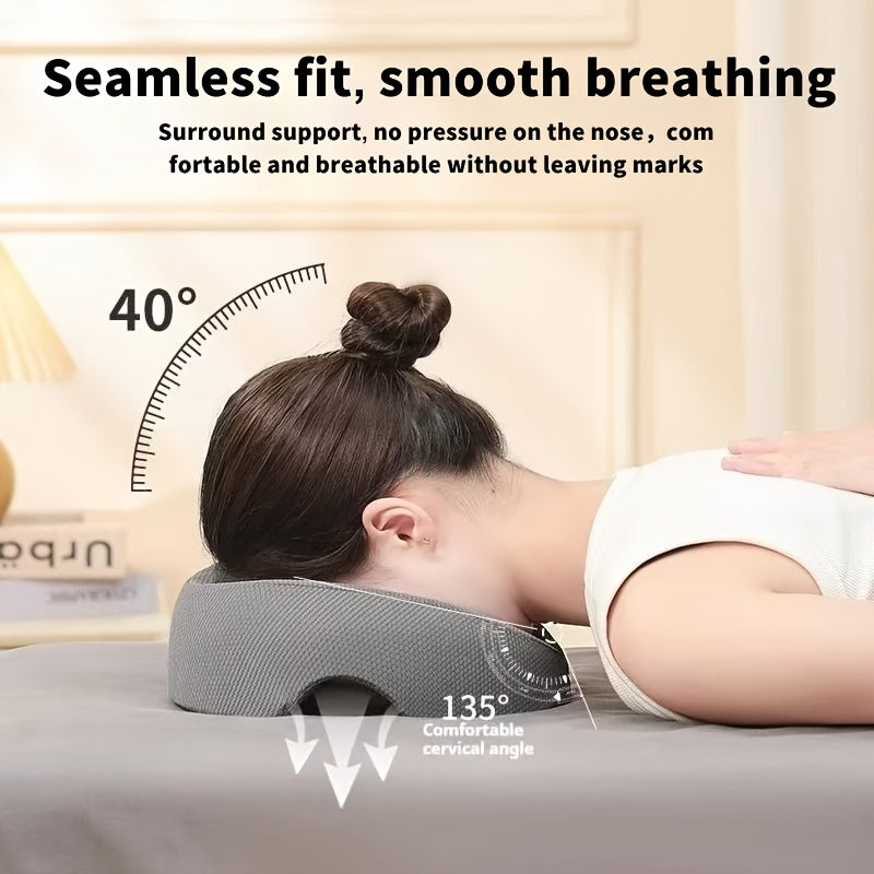 BLUE Soft O-shaped/U-shaped Face Pillow for Beauty Salons/Spa Massage, Ergonomic Face Pillow, Multi-functional Suitable for Adult Facial Care and Relaxation, Multi-functional Neck and Face Support Comfort Face Pillow