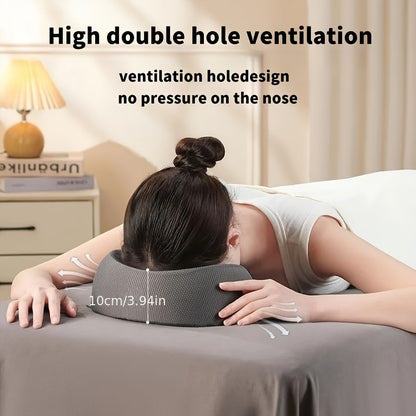 BLUE Soft O-shaped/U-shaped Face Pillow for Beauty Salons/Spa Massage, Ergonomic Face Pillow, Multi-functional Suitable for Adult Facial Care and Relaxation, Multi-functional Neck and Face Support Comfort Face Pillow