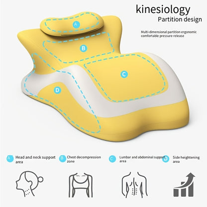 Bed Stomach-Sleep Pillow - Multi-functional Prone Position Pillow for Stomach Sleeping, Phone Use, Reading, Couples Fun Play, Intimacy Aid for Couples, Bed Hip Elevation Tool, Pā Pā Pillow（YELLOW）