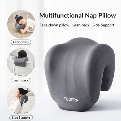 Ergonomic Multi-functional Nap Pillow - Desk Rest Pillow with Neck/Side Support, Memory Foam Cushion for Office, Home & Travel(GRAY)