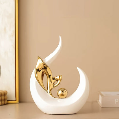 Platinum Ceramic "New Life" Sculpture: Symbolizing growth through the form of a sprouting seed, inspiring upward progress step by step.