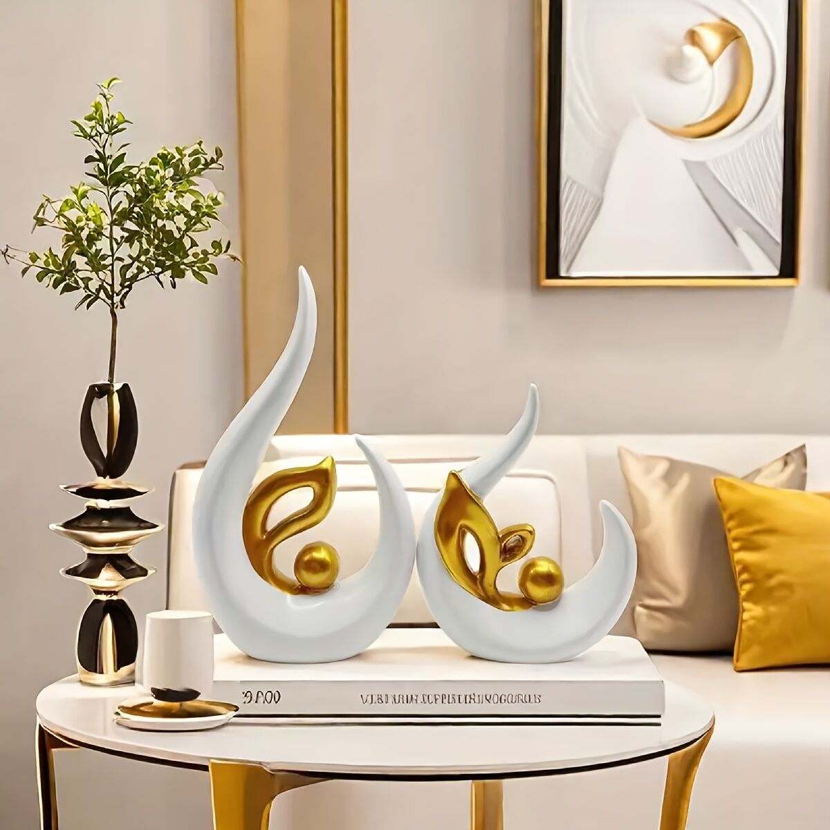 Platinum Ceramic "New Life" Sculpture: Symbolizing growth through the form of a sprouting seed, inspiring upward progress step by step.