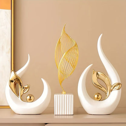 Platinum Ceramic "New Life" Sculpture: Symbolizing growth through the form of a sprouting seed, inspiring upward progress step by step.