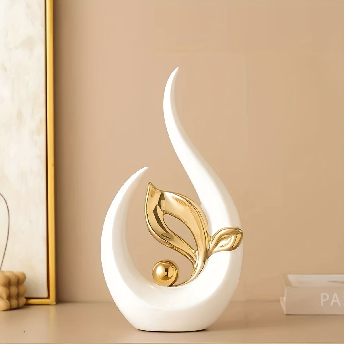 Platinum Ceramic "New Life" Sculpture: Symbolizing growth through the form of a sprouting seed, inspiring upward progress step by step.
