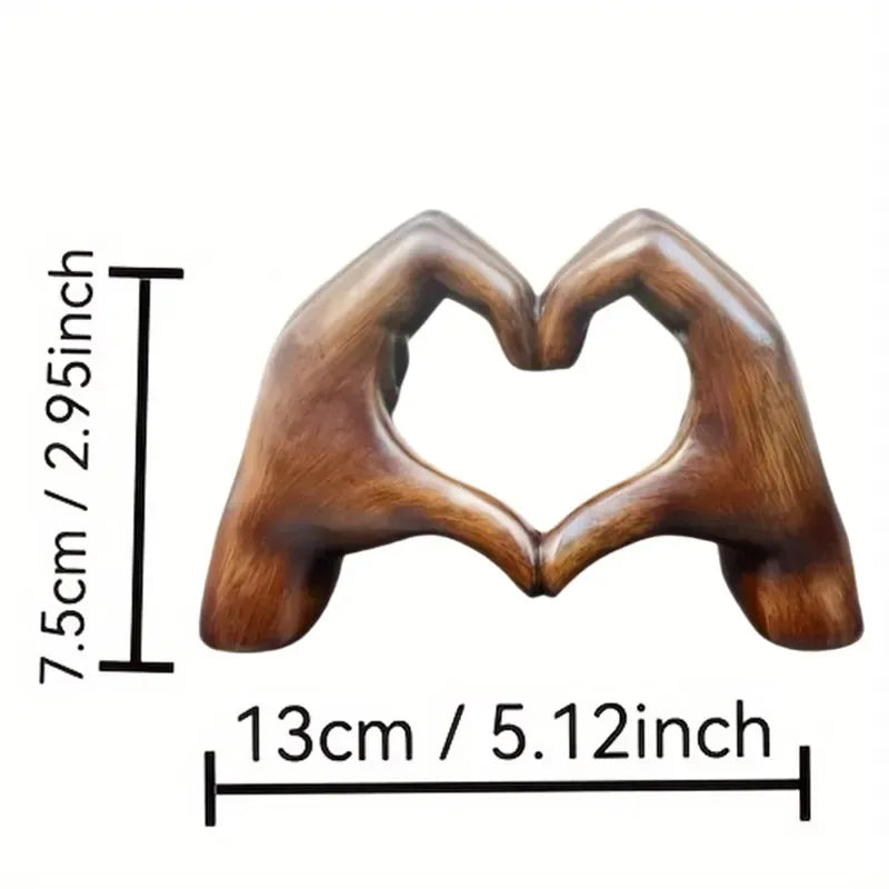 1 piece of handcrafted heart-shaped resin sculpture - elegant interwoven heart art, durable ABS home and office desk decoration, suitable for any occasion, home decoration item | Heart-shaped decoration | Wood-like surface treatment