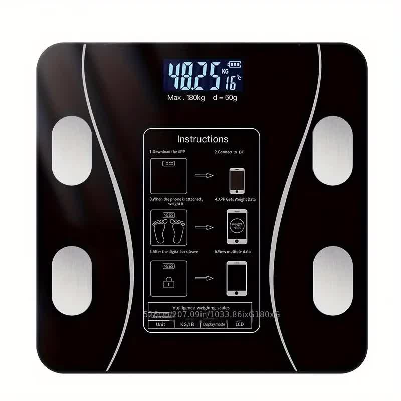 Smart Electronic Scale | UAEUUI Body Fat Scale, Bathroom Scale, Small Household Scale, with LCD Digital Display, Wireless, Battery Powered
